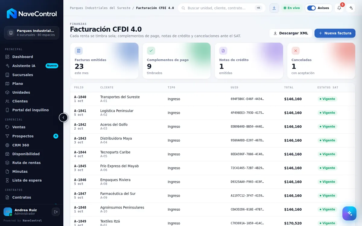 Módulo Facturación CFDI 4.0 de NaveControl
