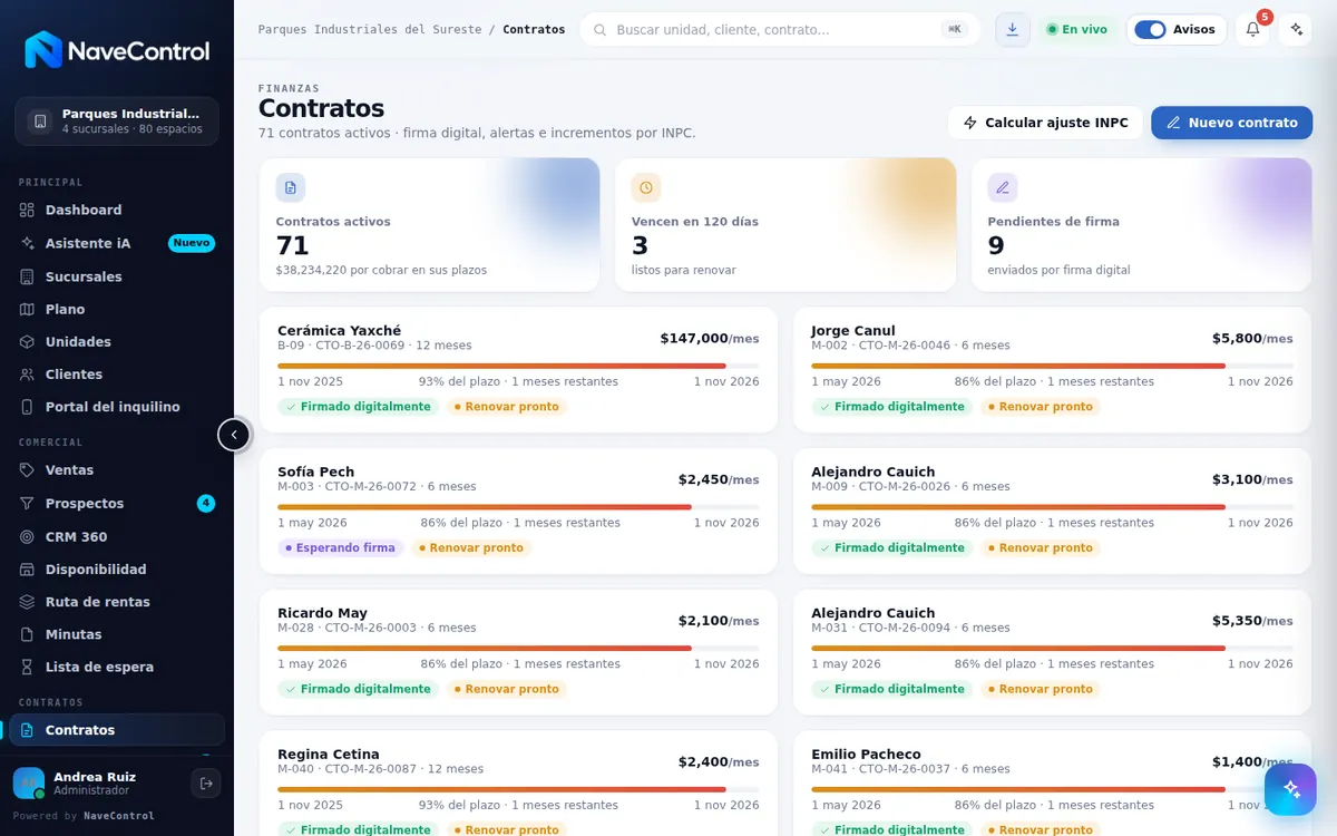 Módulo Contratos de NaveControl