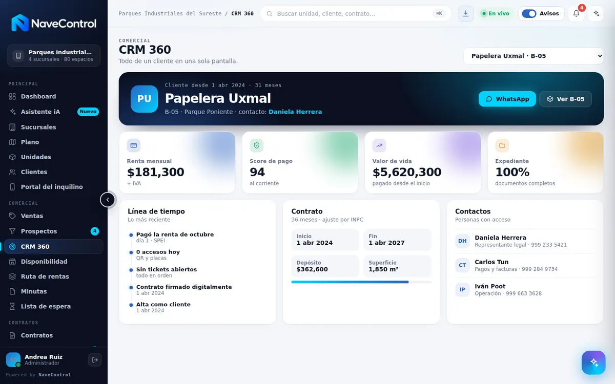Módulo CRM 360 de NaveControl