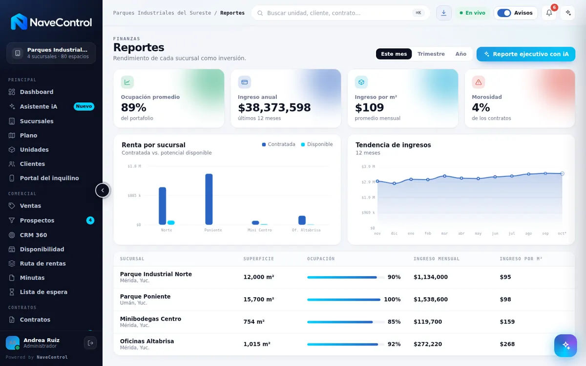 Módulo Reportes de NaveControl