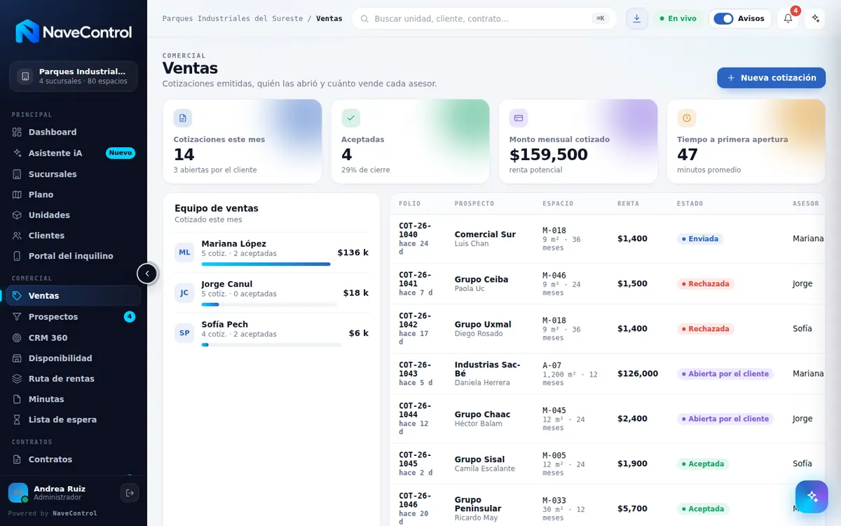 Módulo Ventas de NaveControl
